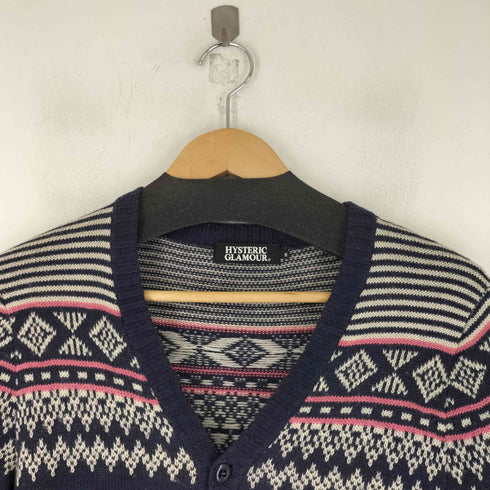 ヒステリックグラマー HYSTERIC GLAMOUR スカンクジャガードカーディガン メンズ JPN:S