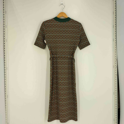 ザラ ZARA ベルテッド ダイヤモンド ニットドレス ワンピース レディース import:S