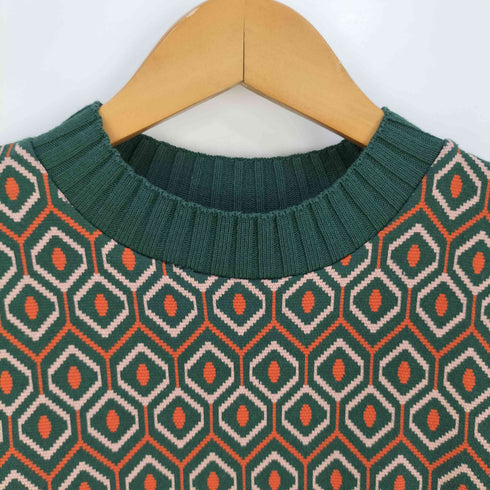 ザラ ZARA ベルテッド ダイヤモンド ニットドレス ワンピース レディース import:S