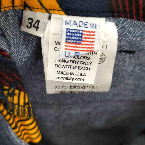 モニタリー MONITALY USA製 総柄 ショーツ メンズ 34