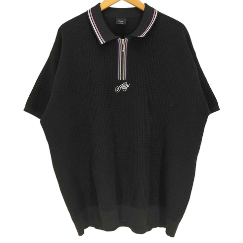 ハフ HUF 23SS CURSIVE SCRIPT ZIP POLO カーシブ スクリプ ジップ ポロ シャツ メンズ JPN:XL