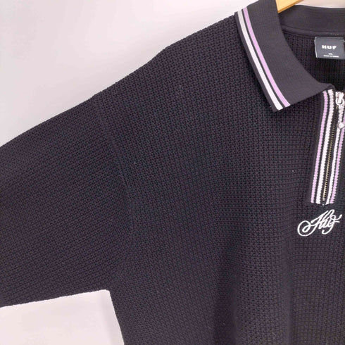 ハフ HUF 23SS CURSIVE SCRIPT ZIP POLO カーシブ スクリプ ジップ ポロ シャツ メンズ JPN:XL