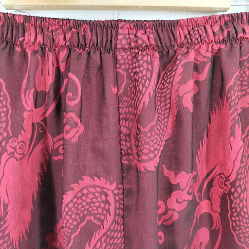ドラゴン刺繍 サテンチャイナパンツ レディース