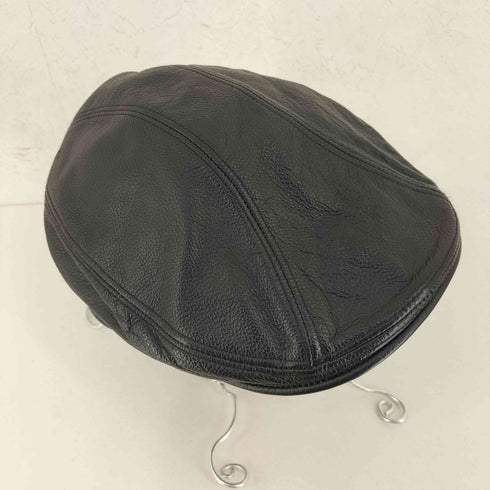 エムステイト Emstate MADE IN USA シボ革 レザーハンチングキャップ By Winner Caps メンズ L/XL