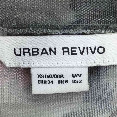アーバン レヴィヴォ URBAN REVIVO 総柄 シアーデザイン L/Sカットソー レディース