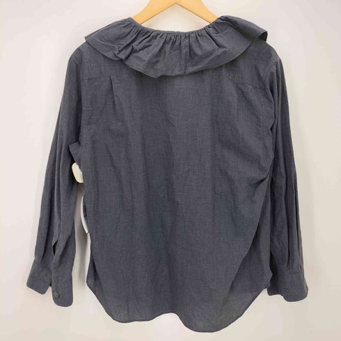 マーガレットハウエル MARGARET HOWELL ファインコットン シャンブレー フリルカラーブラウス レディース JPN:2