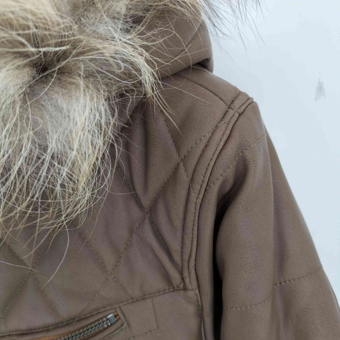 エボリューション EVOLUTION Leather touch riders blouson レザータッチライダースブルゾン ファー メンズ JPN:L