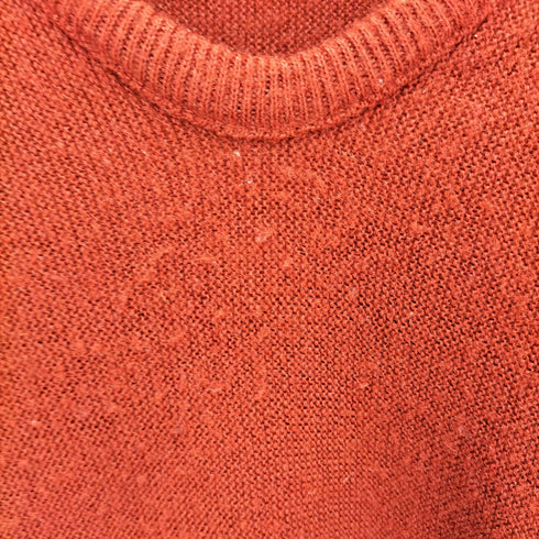 アイゾッドラコステ IZOD LACOSTE 70S 糸巻きタグ Vネック ロゴパッチ アクリルニット メンズ import:M