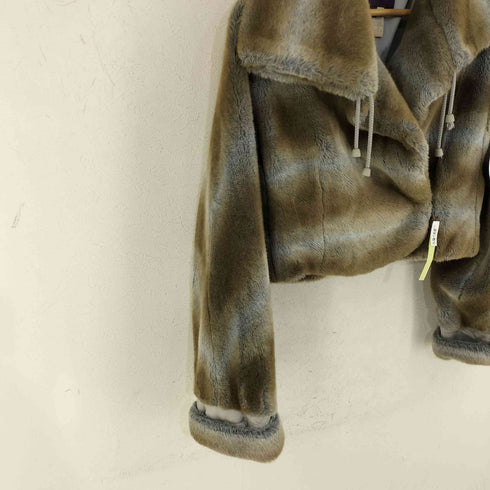 レコパン LES COPAINS MADE IN ITALY TREND クロップド フェイクファージャケット レディース EUR:42