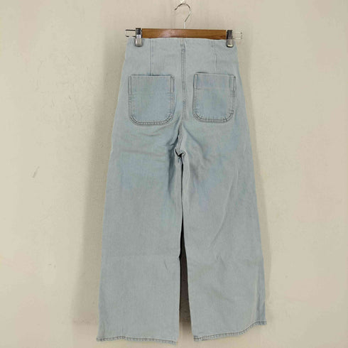 ザラ ZARA WIDE LEG CROPPED ワイドレッグクロップドデニムパンツ レディース 32