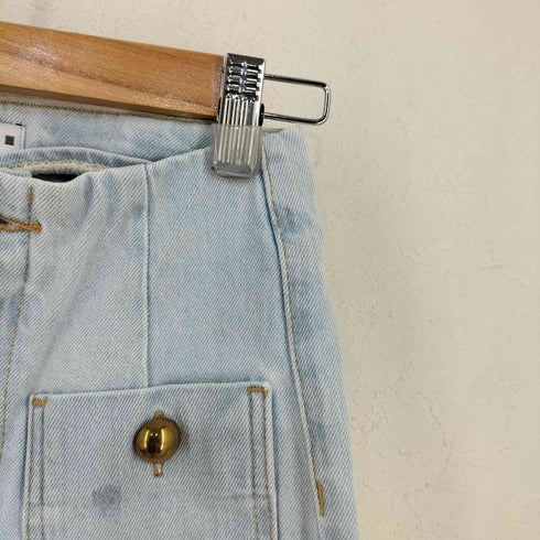 ザラ ZARA WIDE LEG CROPPED ワイドレッグクロップドデニムパンツ レディース 32