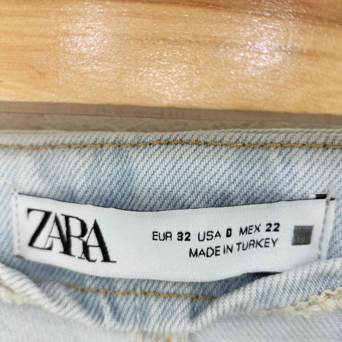 ザラ ZARA WIDE LEG CROPPED ワイドレッグクロップドデニムパンツ レディース 32