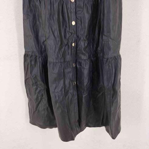 ザラ ZARA PUレザー ノースリ―ブワンピース レディース import:L