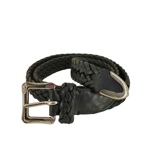 ジェイアンドエムデヴィッドソン J&M Davidson MADE IN SPAIN 編み込みレザーベルト メンズ 32/80