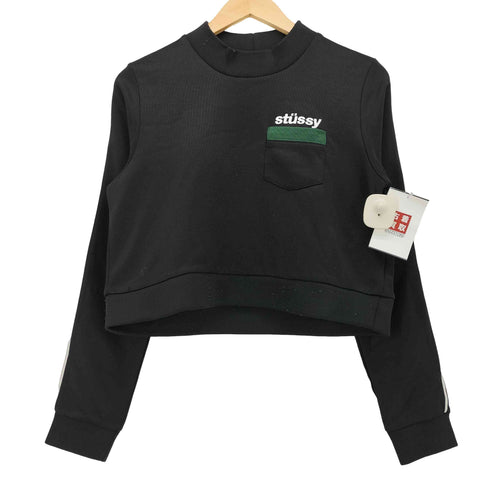 ステューシー Stussy ショート丈 刺繍 胸ポケット スウェット レディース import:M