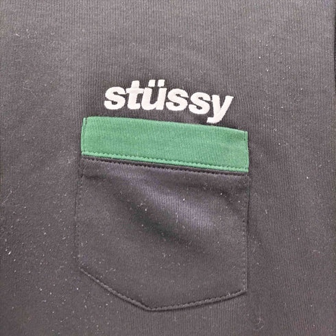 ステューシー Stussy ショート丈 刺繍 胸ポケット スウェット レディース import:M