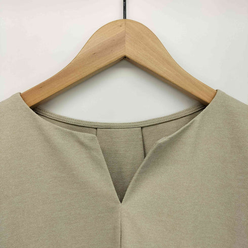 ユナイテッドアローズグリーンレーベルリラクシング UNITED ARROWS green label relaxing FC リネンライク キーネック ショートスリーブ プルオーバー カットソー レディース