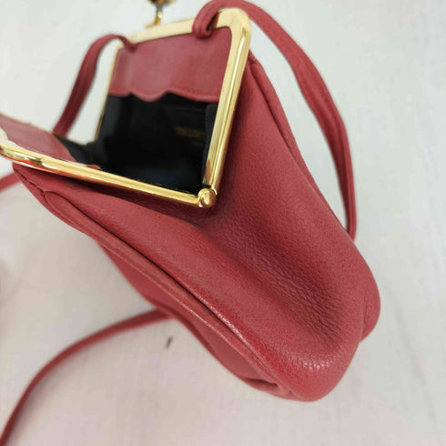 ソニアリキエル SONIA RYKIEL シボ革 がま口 レザー ショルダー バッグ レディース