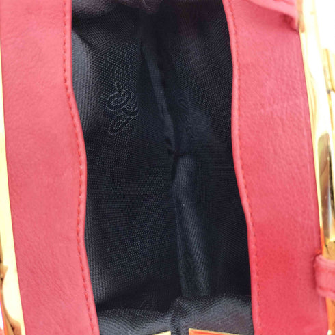 ソニアリキエル SONIA RYKIEL シボ革 がま口 レザー ショルダー バッグ レディース
