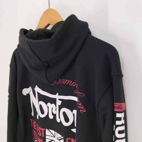 ノートン NORTON アーム チェッカー プリント ロゴ 刺繍 ジップアップ パーカー メンズ JPN:XXL