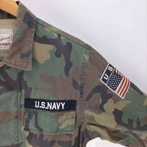 アヴィレックス AVIREX PATCHED RIPSTOP B.D.U JACKET パッチ リップストップ カモ 迷彩柄 ミリタリー シャツ メンズ JPN:M