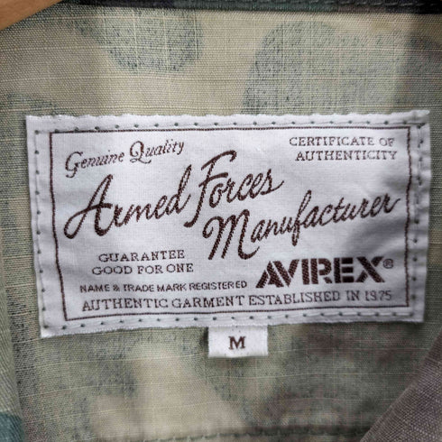 アヴィレックス AVIREX PATCHED RIPSTOP B.D.U JACKET パッチ リップストップ カモ 迷彩柄 ミリタリー シャツ メンズ JPN:M