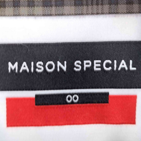 メゾンスペシャル MAISON SPECIAL テックウールチェック ロイヤルレザープライムオーバーシャツコート メンズ 0