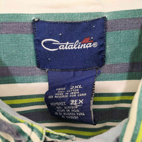 カタリナ Catalina 90S ストライプ柄 ショートスリーブボタンダウンシャツ メンズ 2XL