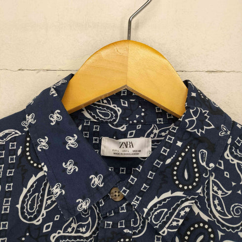 ザラ ZARA ペイズリー柄シャツ メンズ JPN:L