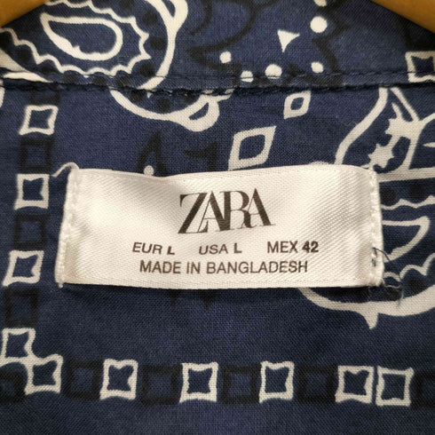 ザラ ZARA ペイズリー柄シャツ メンズ JPN:L
