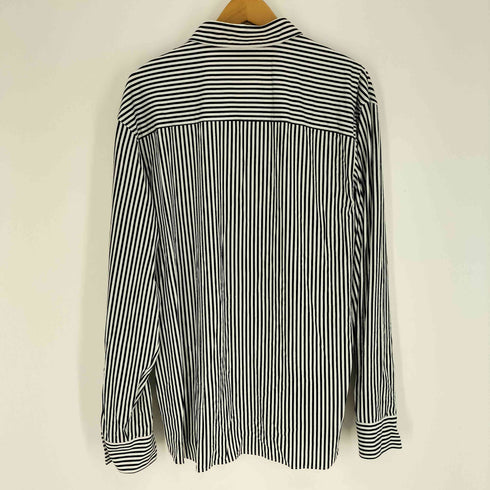 ザラ ZARA ナイロン ポリ ストライプ L/S シャツ メンズ import:L