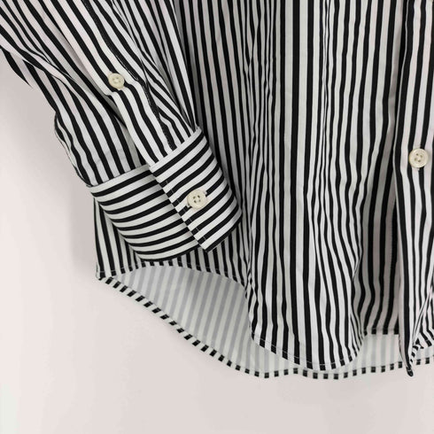 ザラ ZARA ナイロン ポリ ストライプ L/S シャツ メンズ import:L