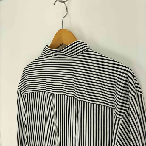 ザラ ZARA ナイロン ポリ ストライプ L/S シャツ メンズ import:L