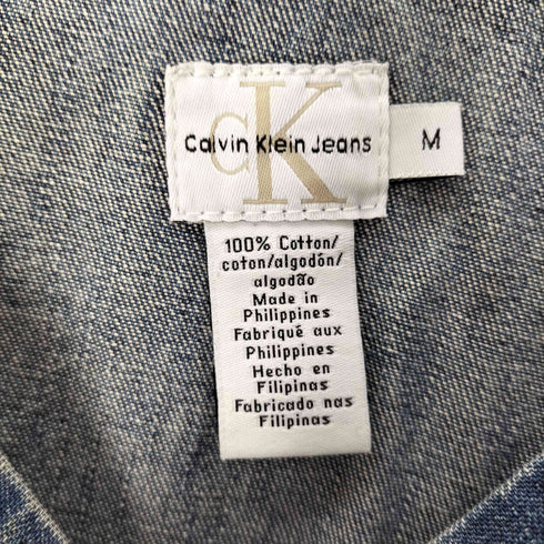 カルバンクラインジーンズ Calvin Klein Jeans 90S ロゴワッペン ロゴボタン バギー デニム オーバーオール レディース M