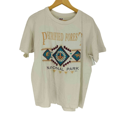 アンビル Anvil 90s USA製PETRIFIED FOREST フロントプリントクルーネックTシャツ メンズ JPN:L