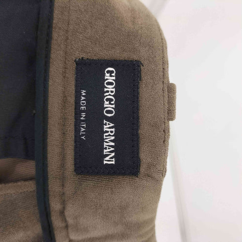 ジョルジオアルマーニ Giorgio Armani MADE IN ITALY ベロアノータックパンツ メンズ