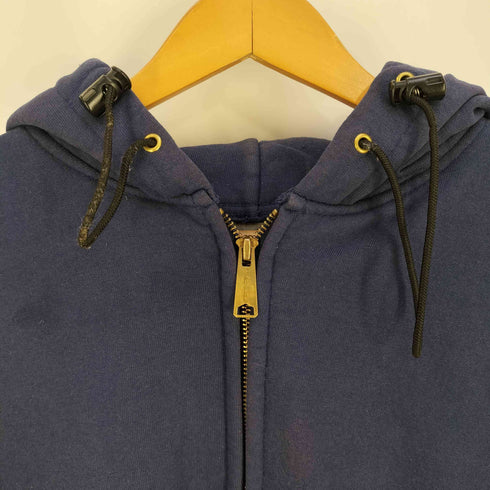 カーハート Carhartt 00s USA製 ロゴ刺繍 裏地サーマル ジップアップパーカー メンズ