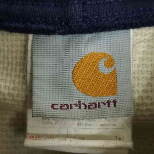 カーハート Carhartt 00s USA製 ロゴ刺繍 裏地サーマル ジップアップパーカー メンズ