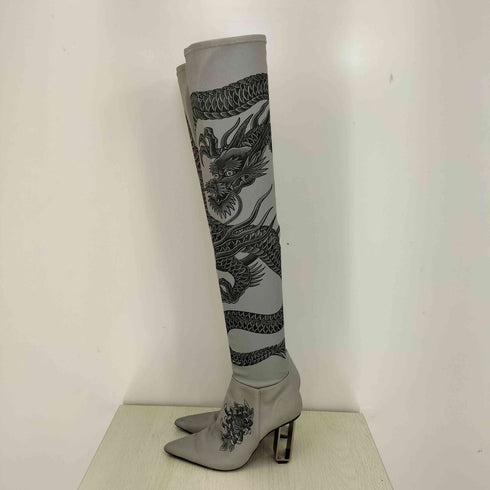 イエロー YELLO WABI DRAGON TATOO BOOTS レディース L