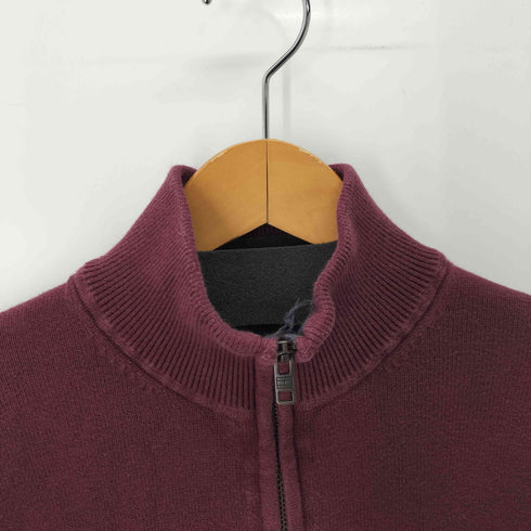 トミーヒルフィガー TOMMY HILFIGER ロゴ刺繍ジップアップニット メンズ import:S