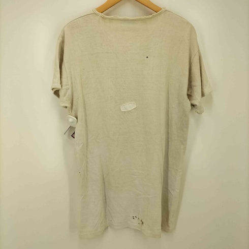ZWEIFÄDIG BAUMWOLLE EURO VINTAGE ドイツ フェイクヘンリーネック ボロ パッチワーク加工 クルーネック S/S Tシャツ メンズ 7