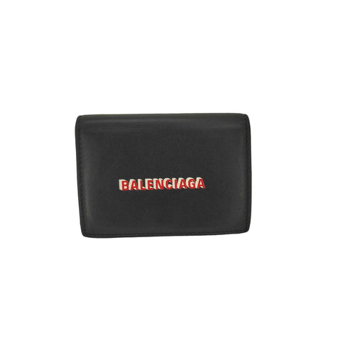 バレンシアガ BALENCIAGA ロゴプリント レーザー 3つ折り財布 レディース