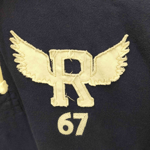 ポロバイラルフローレン Polo by RALPH LAUREN 90S ウィング R 67 刺繍 ヘンリーネック 後付け フード パーカー メンズ import:L