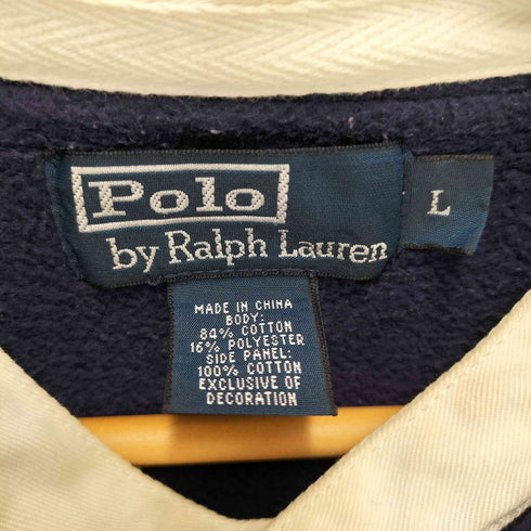 ポロバイラルフローレン Polo by RALPH LAUREN 90S ウィング R 67 刺繍 ヘンリーネック 後付け フード パーカー メンズ import:L