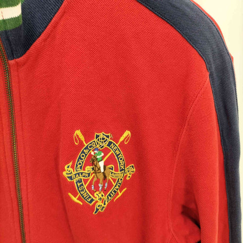 ポロバイラルフローレン Polo by RALPH LAUREN FINEST NEW YORK エンブレム 刺繍 フルジップ サイドライン トラックジャケット メンズ import:S