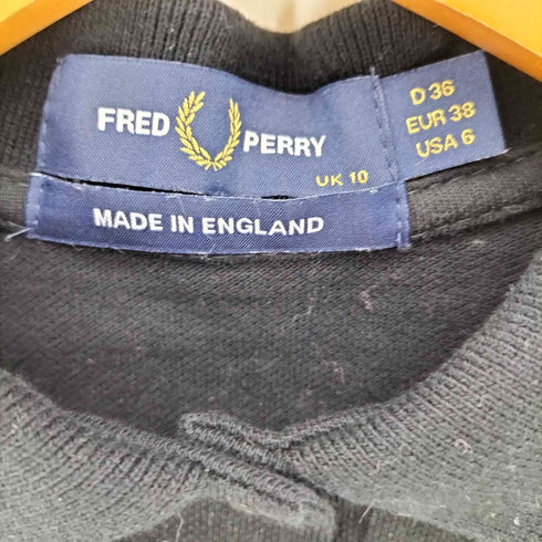 フレッドペリー FRED PERRY 英国製 ロゴ 刺繍 S/S ポロシャツ レディース UK:10