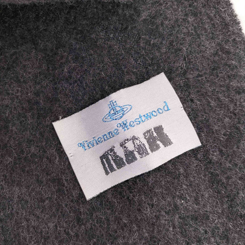 ヴィヴィアンウエストウッドマン Vivienne Westwood MAN ロゴ刺繍 フリンジ マフラー メンズ