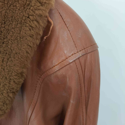 ランセル LANCEL 羊革 ラムレザー トレンチコート 襟ムートン レディース 9