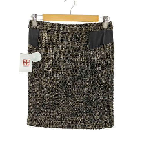 ダナキャランニューヨーク DKNY フェイクレザー ツィード ミニスカート レディース JPN:4