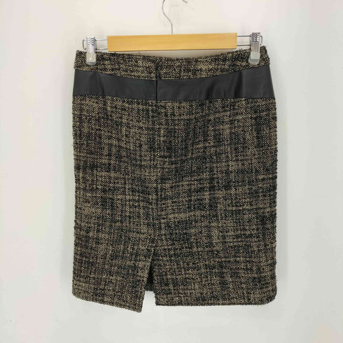 ダナキャランニューヨーク DKNY フェイクレザー ツィード ミニスカート レディース JPN:4